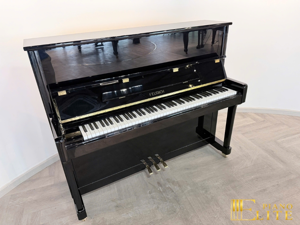 FEURICH 122 Universal (Black Polished - Brass) – Toàn cảnh thiết kế tại Elite Piano