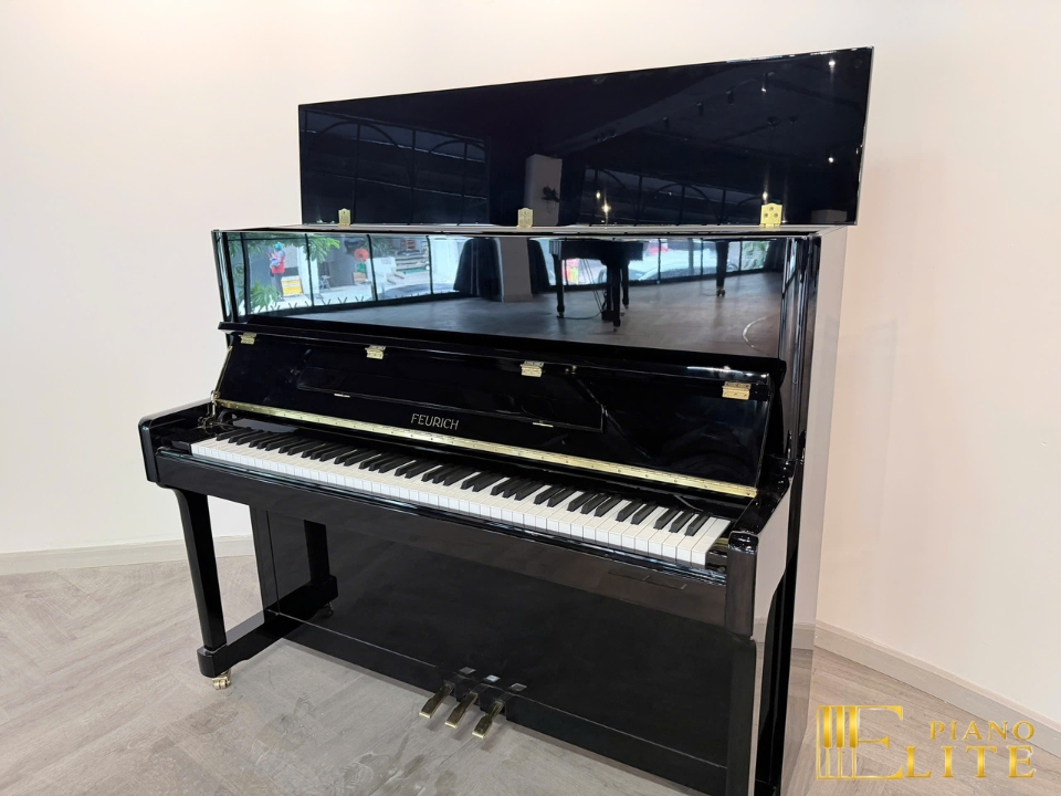 FEURICH 122 Universal (Black Polished - Brass) - Đàn Piano Feurich tại Elite Piano