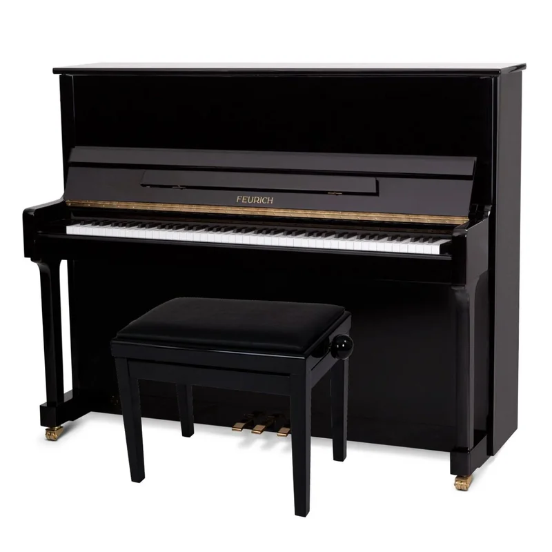 Đàn piano Feurich FEURICH 122 Universal (Black Satin - Brass) – Chi tiết bàn phím