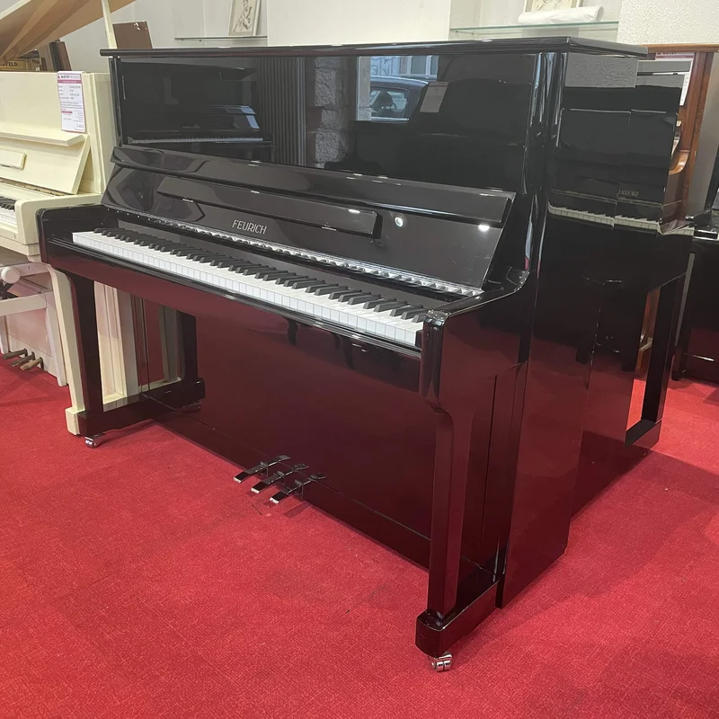 FEURICH 122 Universal (Black Satin - Brass) - Đàn Piano Feurich tại Elite Piano