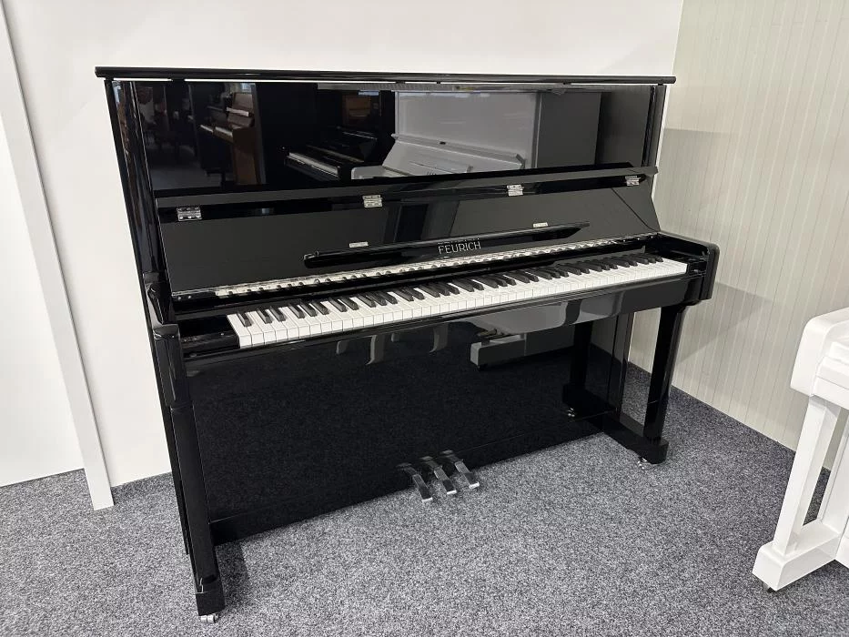 FEURICH 122 Universal (Black Polished - Chrome) - Đàn Piano Feurich tại Elite Piano