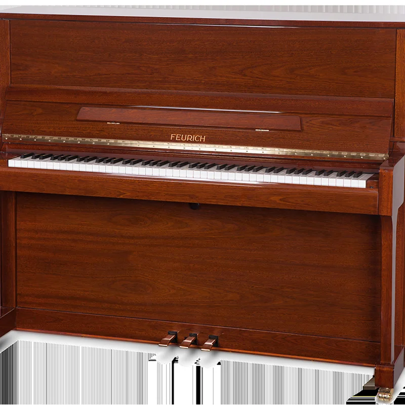 Review FEURICH 122 Universal (Walnut Satin) – Hình ảnh thực tế tại showroom Elite Piano