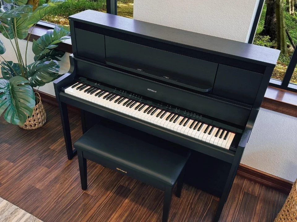 ROLAND LX-9 CB – Mặt sau và hệ thống dây đàn Roland