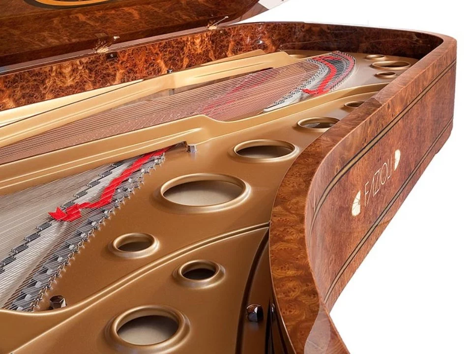 Đàn piano Fazioli FAZIOLI Georgian Red ELM – Chi tiết bàn phím